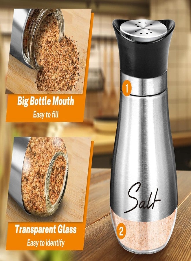 Afrodite Salt & Pepper Shakers Set, Refillable Stainless Steel Salt Pepper Container Spice Shakers Bottle for Home Kitchen, Restaurant, Picnic - Image 3